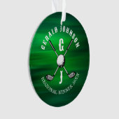 Minimalistisch Elegant Golf Monogram Ontwerp Ornament (voorkant)