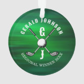 Minimalistisch Elegant Golf Monogram Ontwerp Ornament (achterkant)