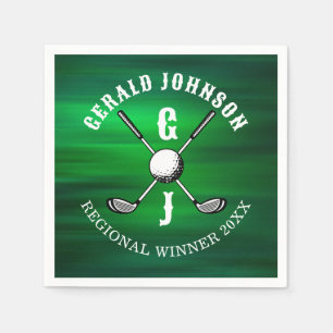 Minimalistisch Elegant Golf Monogram Ontwerp Servet