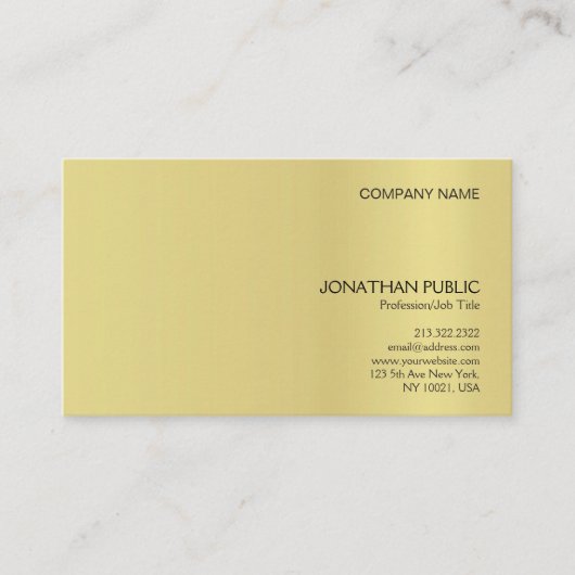 Minimalistisch Elegant Goud Effect Duidelijk Moder Visitekaartje (Voorkant)