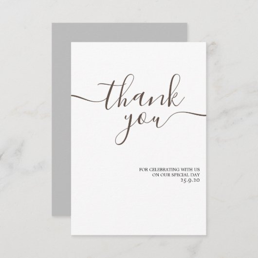 Minimalistisch & Elegant gouden bruiloft bedankpas Bedankkaart (Voorkant / Achterkant)