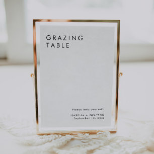 Minimalistisch Elegant Grazing Table Sign Kaart