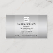 Minimalistisch Elegant Grey Logo Visitekaartje (Achterkant)