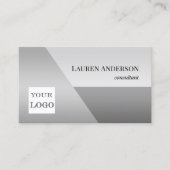 Minimalistisch Elegant Grey Logo Visitekaartje (Voorkant)