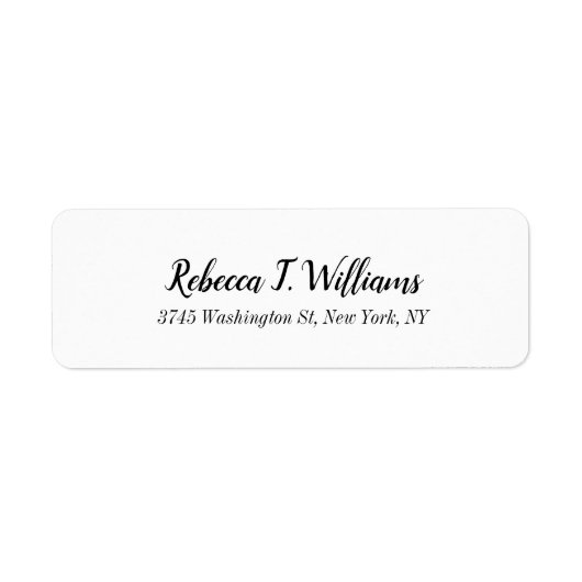 Minimalistisch elegant handschrift Modern Plain Etiket (Voorkant)