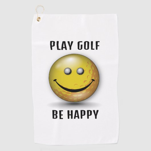 Minimalistisch Elegant Happy Golfer-ontwerp Golfhanddoek (Voorkant)