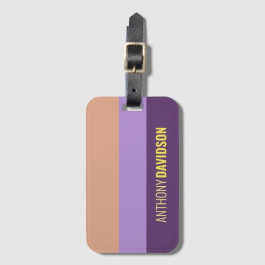 Minimalistisch Elegant Indigo Colourblock Jouw naa Bagagelabel (Voorkant (verticaal))