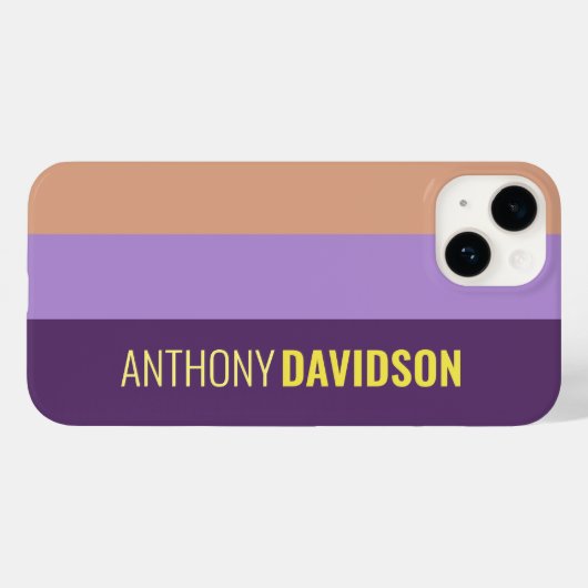 Minimalistisch Elegant Indigo Colourblock Jouw naa Case-Mate iPhone Case (Achterkant (horizontaal))