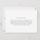 Minimalistisch Elegant Kalligrafie Script Bruiloft Bedankkaart (Achterkant)