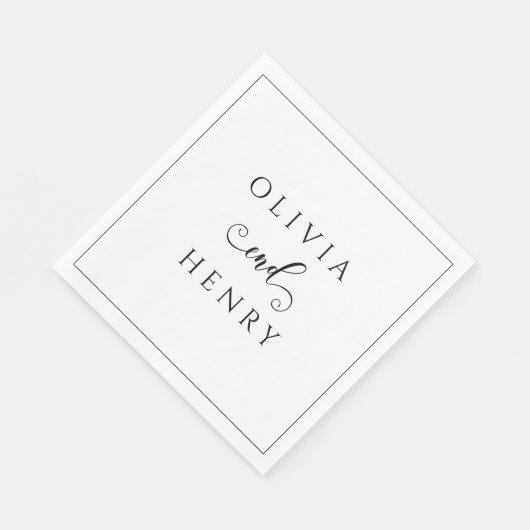 Minimalistisch Elegant Kalligrafie Script Bruiloft Servet (Hoek)