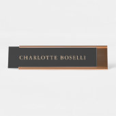 Minimalistisch elegant klassiek, eenvoudig bureau naambordje (Voorkant)