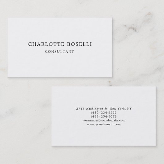 Minimalistisch elegant klassiek, eenvoudig visitekaartje (Voorkant / Achterkant)