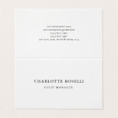 Minimalistisch elegant klassiek, eenvoudig visitekaartjes (Buitenkant ongevouwen)