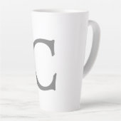 Minimalistisch Elegant Klassiek Monogram Initiaal  Latte Mok (Rechterhoek)