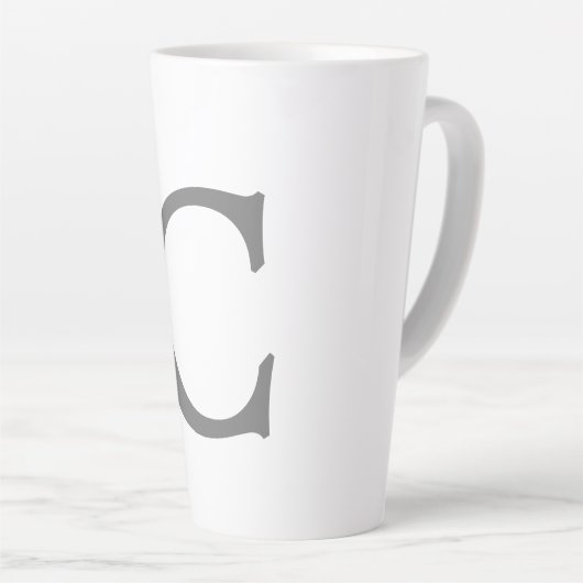 Minimalistisch Elegant Klassiek Monogram Initiaal  Latte Mok (Rechterhoek)