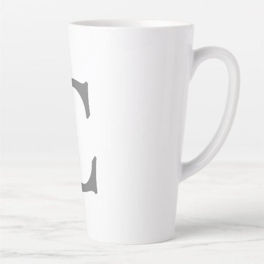 Minimalistisch Elegant Klassiek Monogram Initiaal  Latte Mok (Rechts)