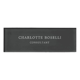 Minimalistisch Elegant Klassiek Professioneel Grij Naambadge