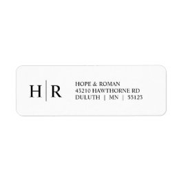 Minimalistisch Elegant Klassiek Zwart Wit Monogram Etiket