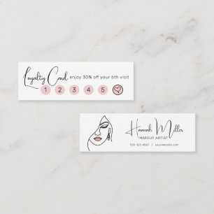 Minimalistisch Elegant Logo Make-up Artist Gezicht Mini Visitekaartje