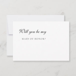 Minimalistisch Elegant Maid of Honor Voorstel Kaar Kaart