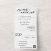 💍 Minimalistisch Elegant met QR code All In One Uitnodiging (Binnen)