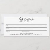 Minimalistisch Elegant Minimaal Modern Cadeaubon (Voorkant)