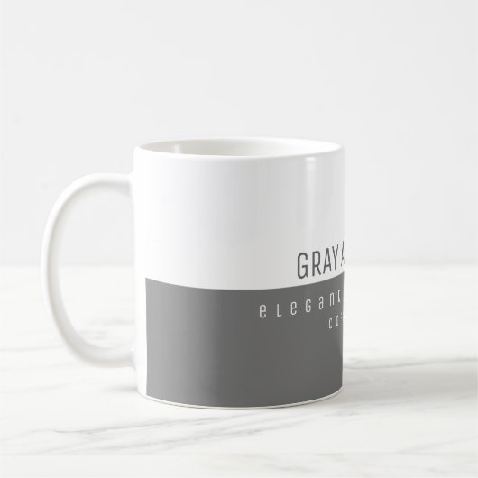 minimalistisch elegant modern grijs en wit koffiemok (Links)
