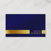 Minimalistisch Elegant Monogram Donkerblauw Goud Visitekaartje (Voorkant)