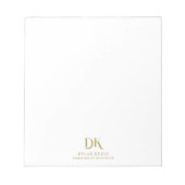 Minimalistisch Elegant Monogram Donkerrood Goud St Notitieblok (Voorkant)