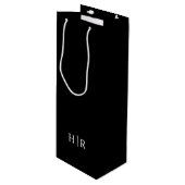 Minimalistisch Elegant Monogram Wijn Cadeautas (Voorkant Gekanteld)