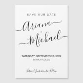 Minimalistisch Elegant Name Script Black White Wed (Voorkant)