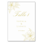 Minimalistisch Elegant Omtrek Bloemen Bruiloft Kaart (Achterkant)