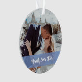 Minimalistisch elegant ooit na 2 foto's ornament (voorkant)