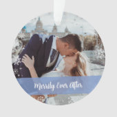 Minimalistisch elegant ooit na 2 foto's ornament (voorkant)