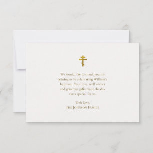 Minimalistisch Elegant Orthodox Christelijk Doopse Bedankkaart