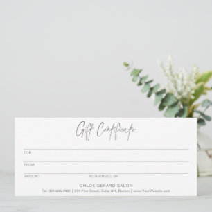 Minimalistisch Elegant Platinum Modern cadeaubon