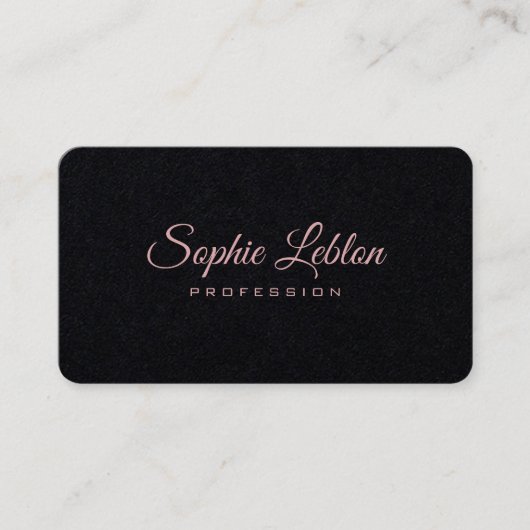 Minimalistisch Elegant Premium Zwart Rond Visitekaartje (Voorkant)