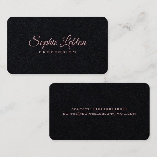 Minimalistisch Elegant Premium Zwart Rond Visitekaartje (Voorkant / Achterkant)