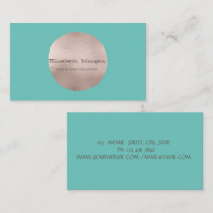 Minimalistisch Elegant Roos Gold Circle Munt Green Visitekaartje