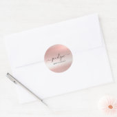 Minimalistisch Elegant Roos Goud Script bruidsmeis Ronde Sticker (Envelop)