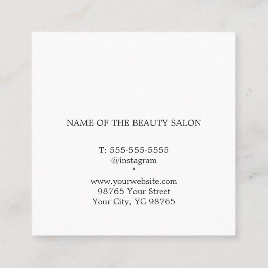 Minimalistisch Elegant Roos White Beauty Salon Aanbevelingskaartje (Achterkant)