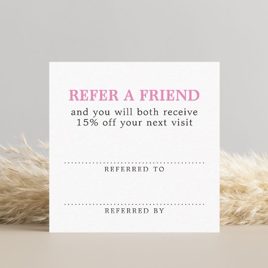 Minimalistisch Elegant Roos White Beauty Salon Aanbevelingskaartje