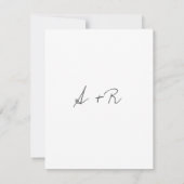 Minimalistisch Elegant Script Black and White Wedd Kaart (Achterkant)