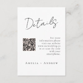 Minimalistisch Elegant Script bruiloft Informatiekaartje