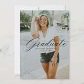 Minimalistisch Elegant Script Photo Collage Afstud Aankondiging (Voorkant)