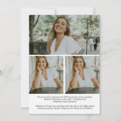 Minimalistisch Elegant Script Photo Collage Afstud Aankondiging (Achterkant)