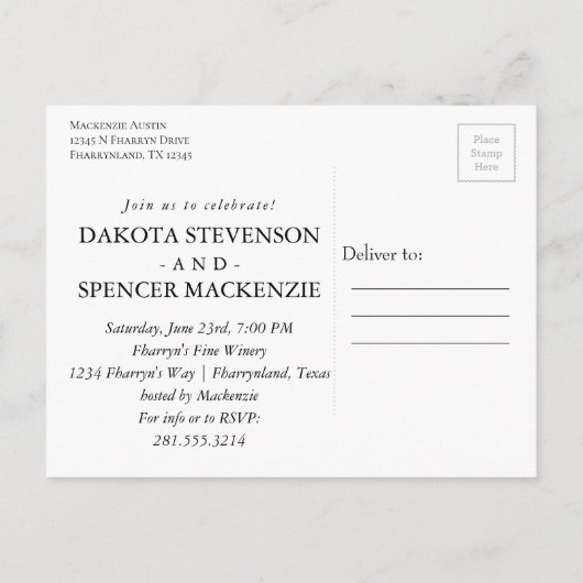 Minimalistisch Elegant Script Photo Verloving Aankondigingskaart (Achterkant)