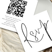 Minimalistisch Elegant Script QR Code Bruiloft RSV Informatiekaartje