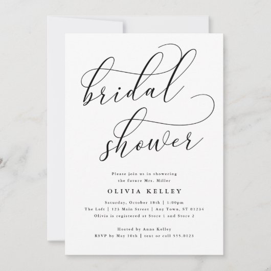 Minimalistisch Elegant Script Vrijgezellenfeest Kaart (Voorkant)