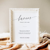 Minimalistisch Elegant Script Wedding Favors Sign Poster